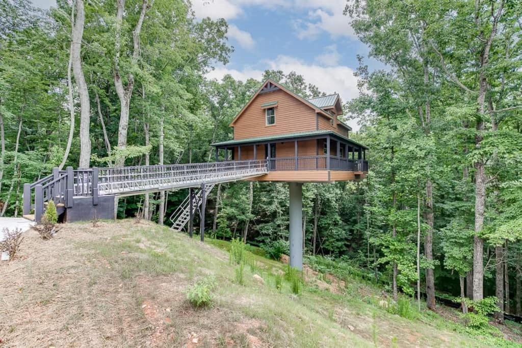 Villa Gold Peak Treehouse Near Helen, Georgia Cornelia Exterior foto